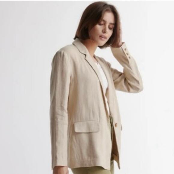 Quince 100% European Linen Blazer in Driftwood Sz XL - Picture 7 of 11